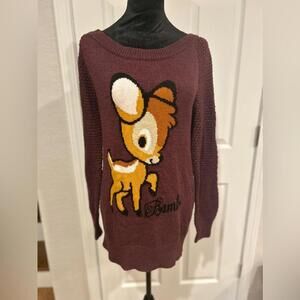 Disney Disney Bambi Sweater - Maroon Knit Long Sleeve Pullover - Size 6